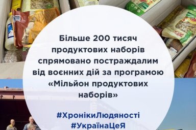 Пострадавшим от военных действий в Харьковской области поступят 12500 продуктовых наборов