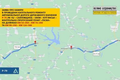 Планируют провести ремонт дороги Сахновщина – Изюм – Купянск – контрольно-пропускной пункт «Пески»