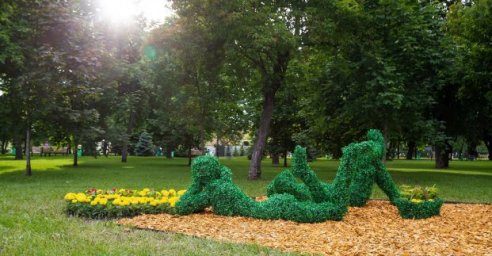 Харьков продолжают украшать цветочными фигурами