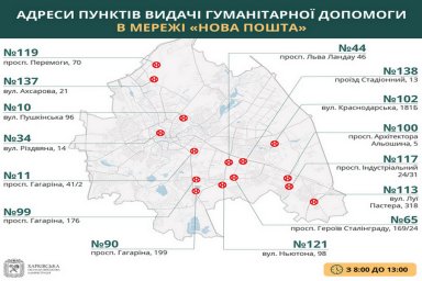 Актуальные адреса пунктов выдачи гуманитарной помощи в Харькове