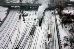 Харьковский ретропоезд сняли с высоты