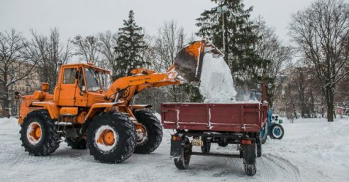 Парки и скверы очищают от снега более 450 коммунальщиков