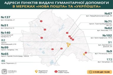 Изменены центры выдачи гуманитарной помощи в Харькове