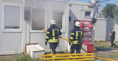 В модульном городке прошли учения спасателей