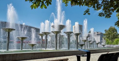 В Харькове в тестовом режиме заработал Олимпийский фонтан