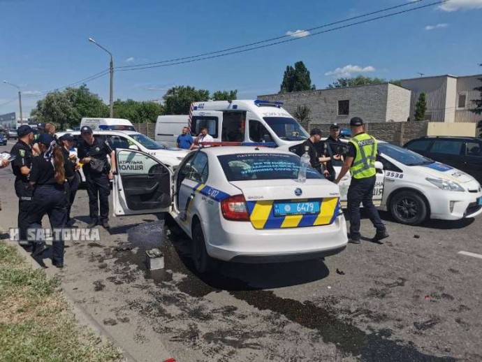 В Харькове в авто полиции влетел  BMW (ВИДЕО)